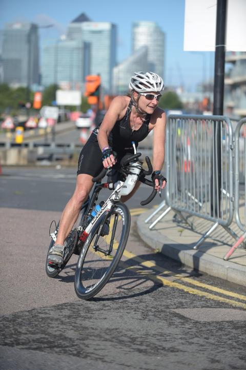 Sophie out on the bike course